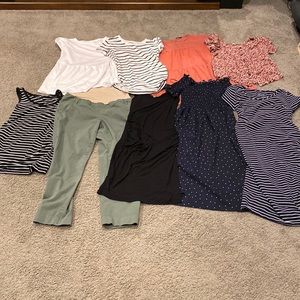 Maternity Bundle Size Small- 5 tops, 3 dresses 1 pair of chinos